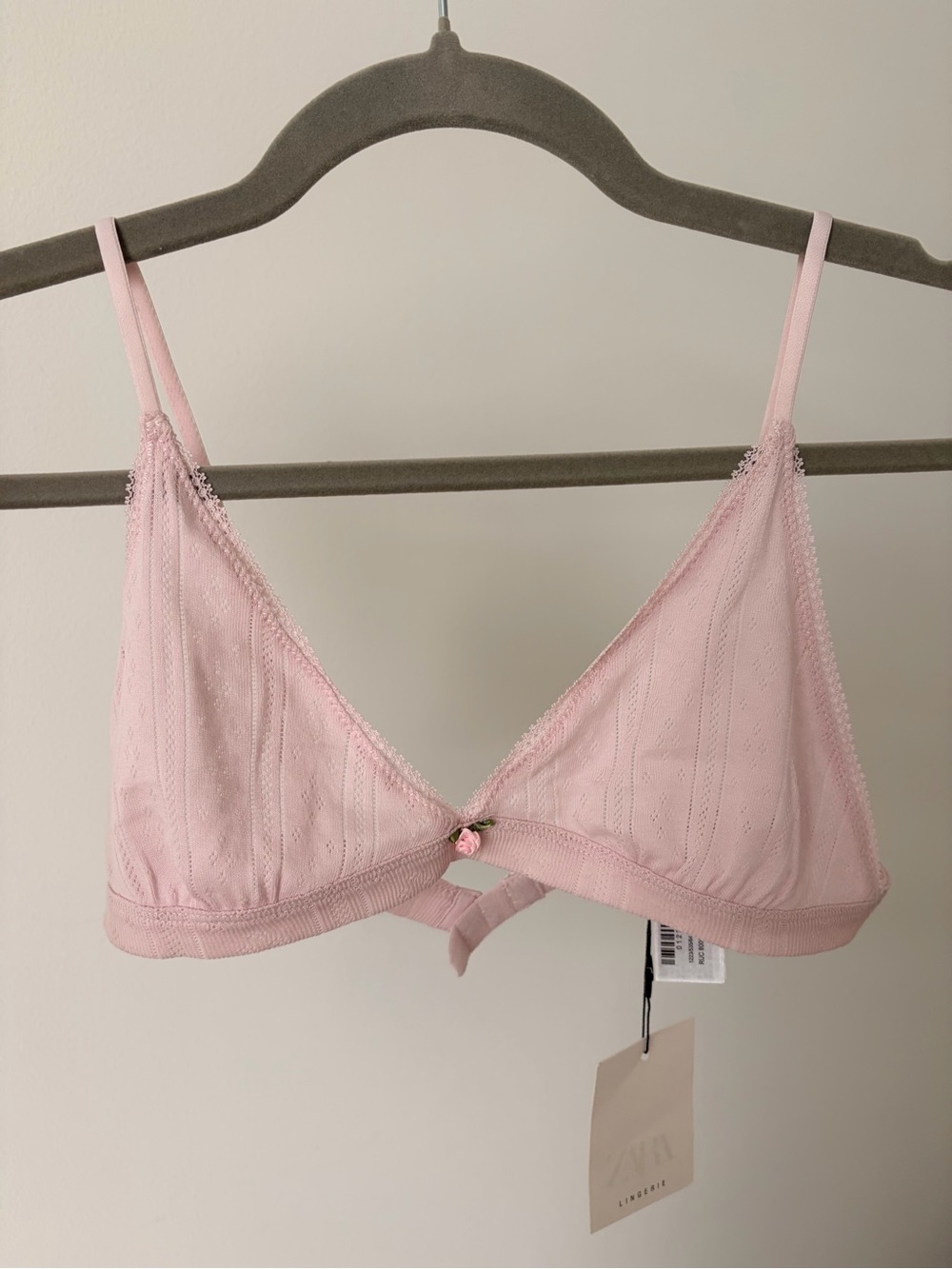 Zara cotton pointelle bralette